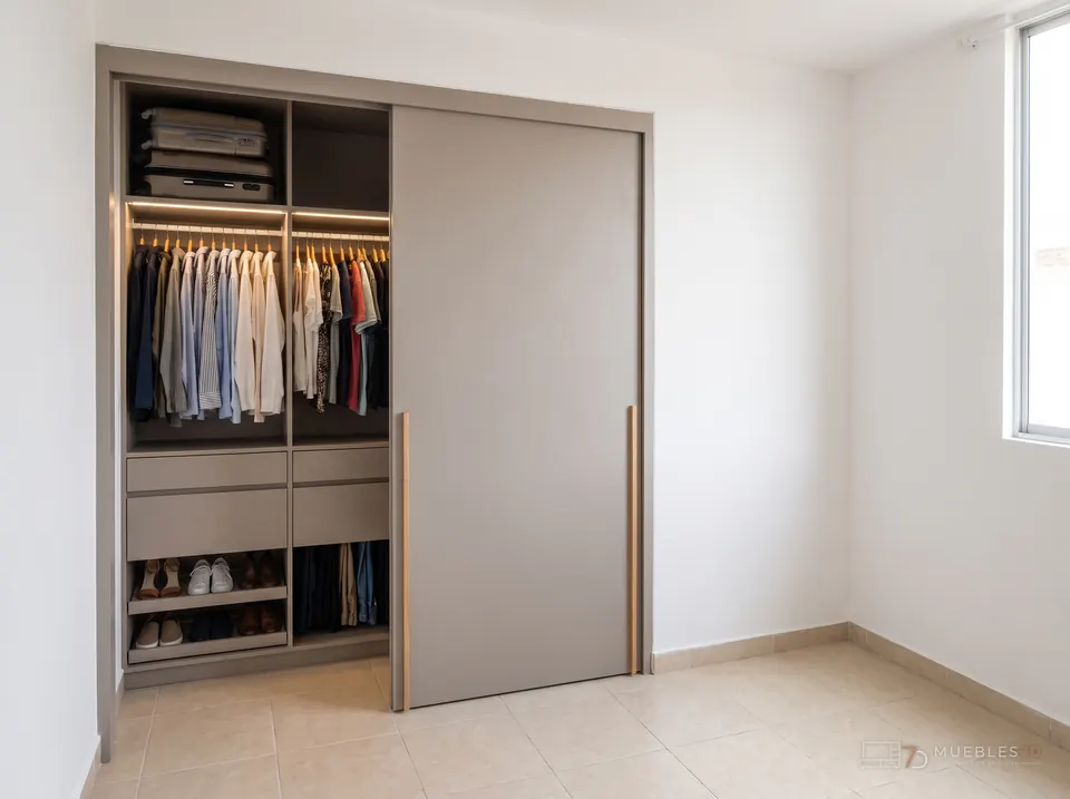 Closet empotrado con corredizas en Girón