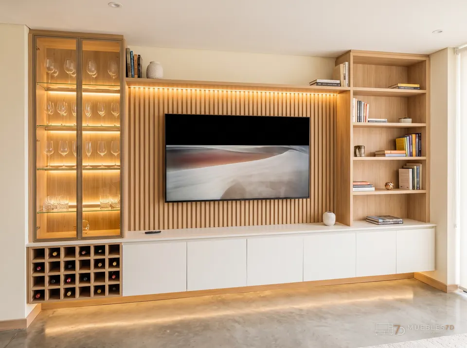 Muebles de entretenimiento a medida en Bucaramanga — referencia de diseño Muebles7D