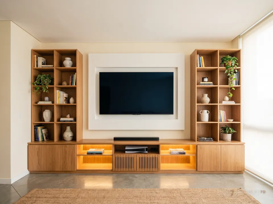 Muebles de entretenimiento a medida en Bucaramanga — referencia de diseño Muebles7D